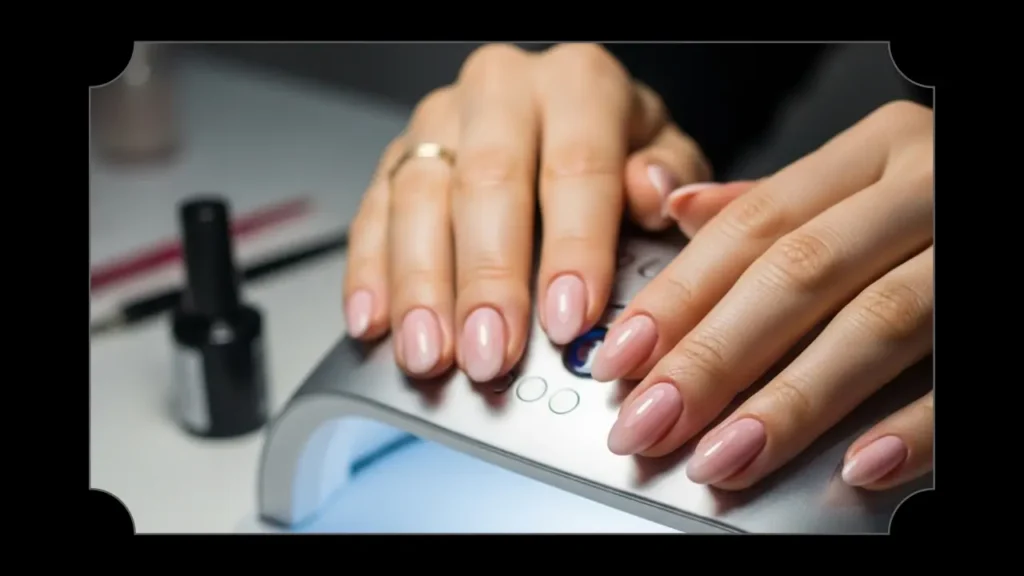 What are gel nails – glossy manicure cured under LED lamp with smooth, durable finish.