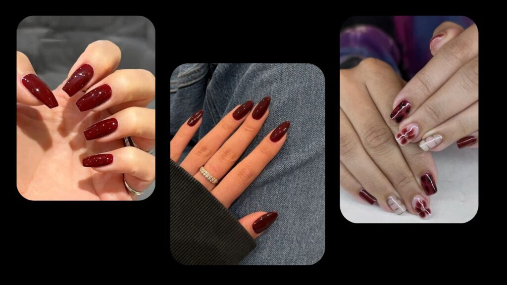 winter Cherry Wine Nails