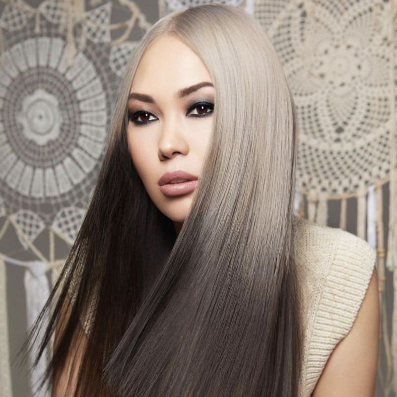 Vibrant colour ombre hair featuring pastel and vivid hues blended in a gradient effect.