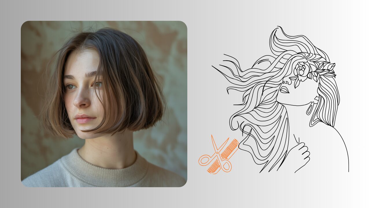girl with chin‑length blunt bob minimalist hairstyle