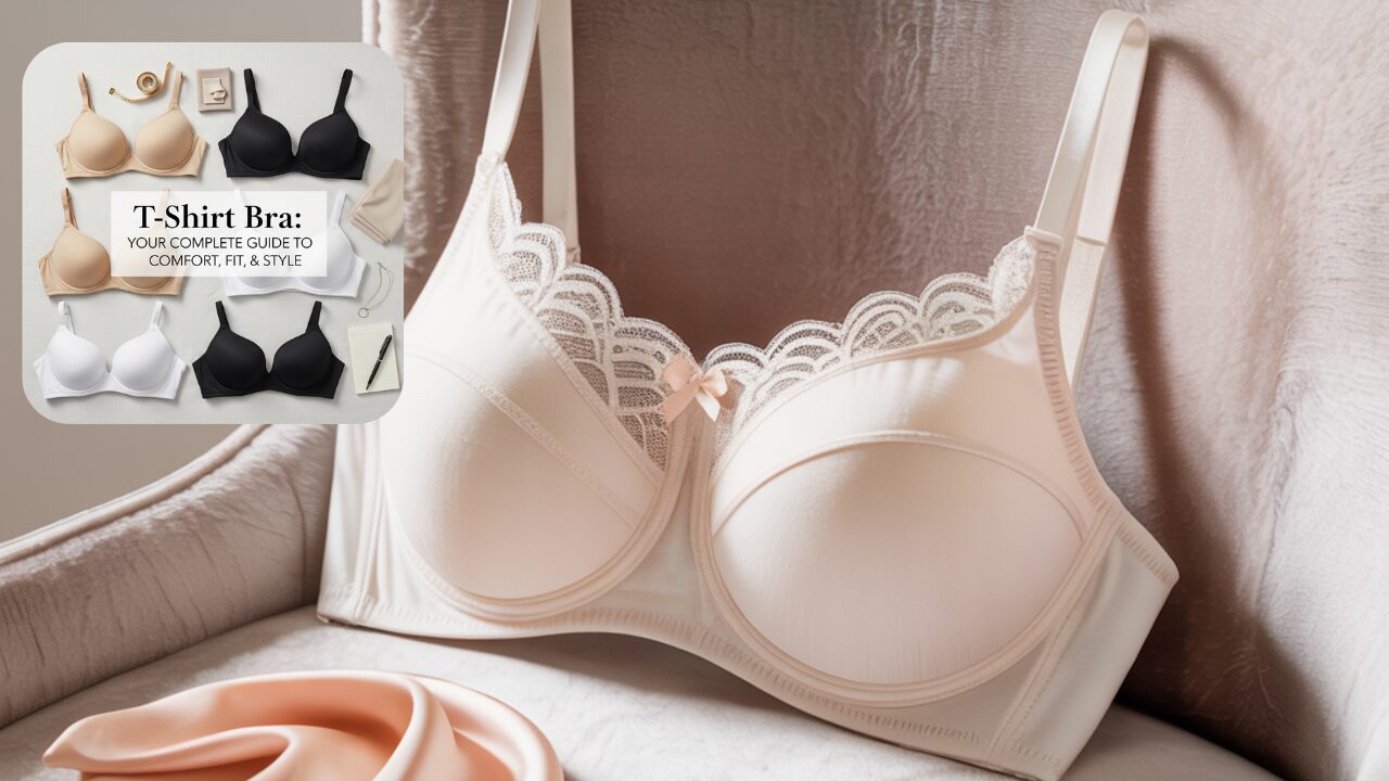 Seamless nude t-shirt bra under white tee