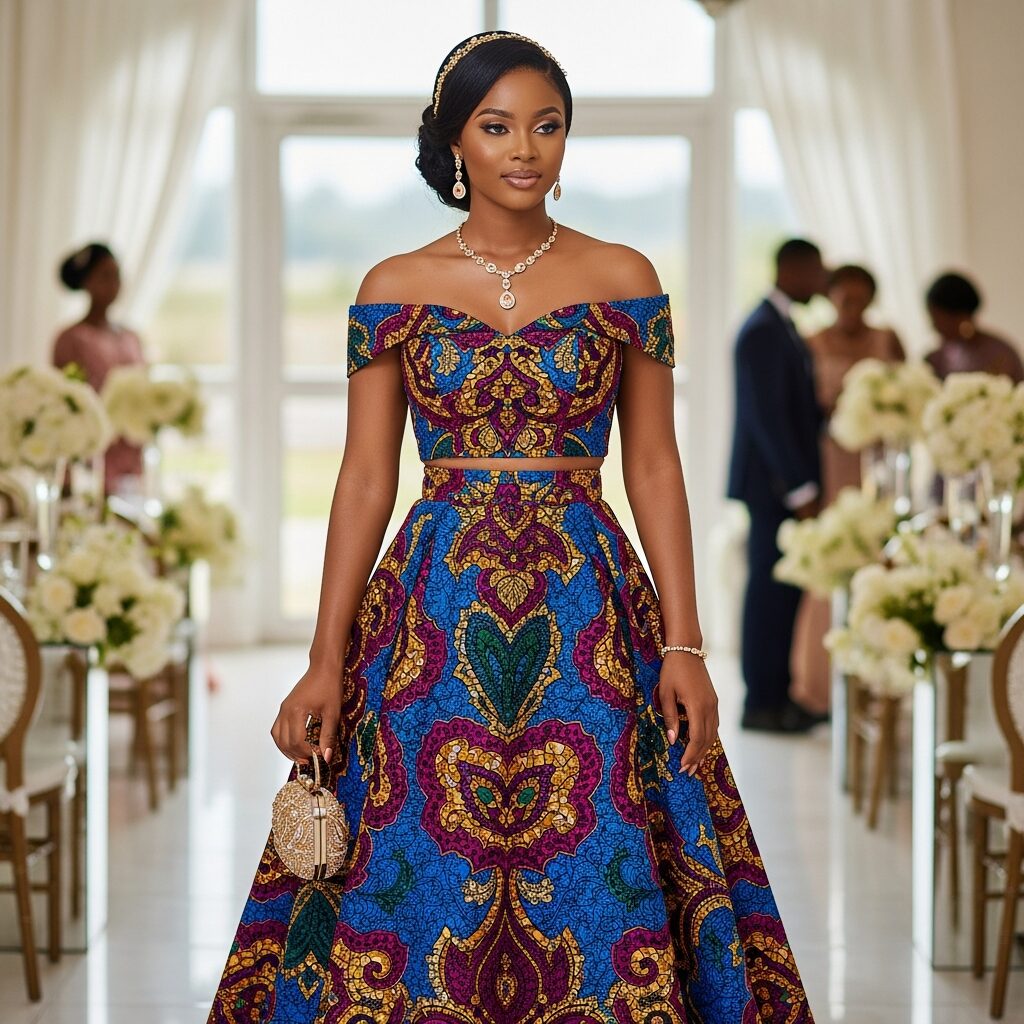 Ankara Two Piece Outfit for Weddings.