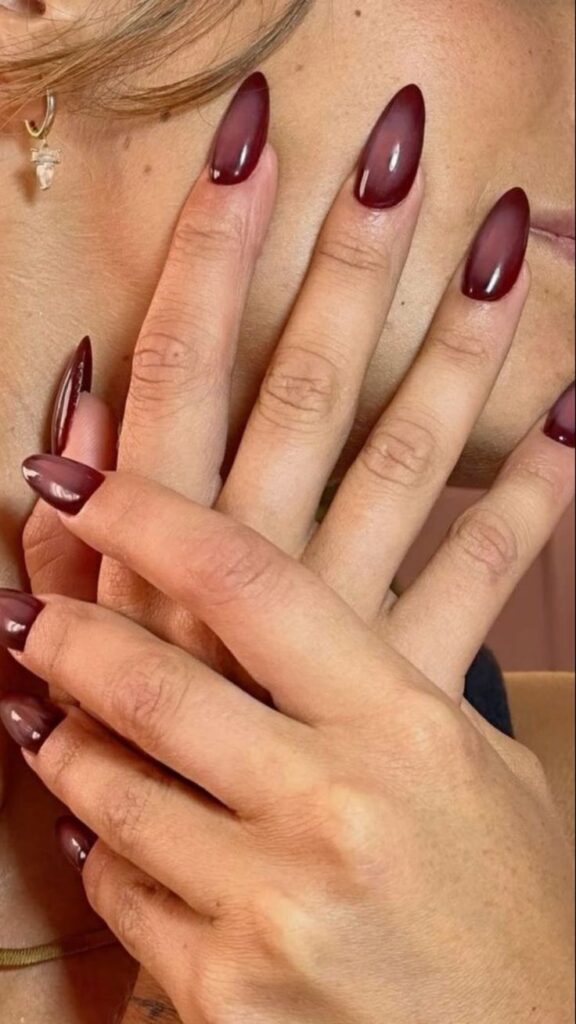 Dark Cherry Nails