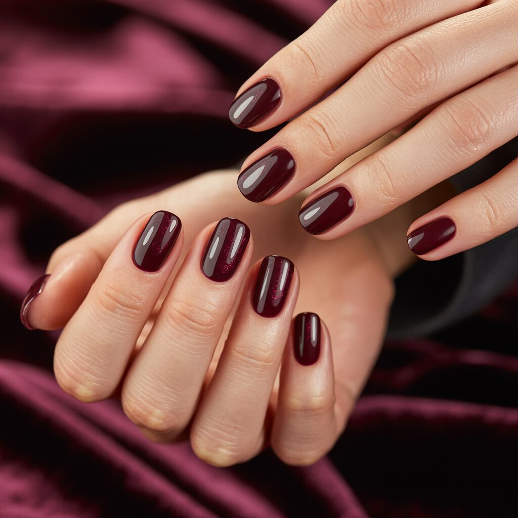 Dark Cherry Wine Nails