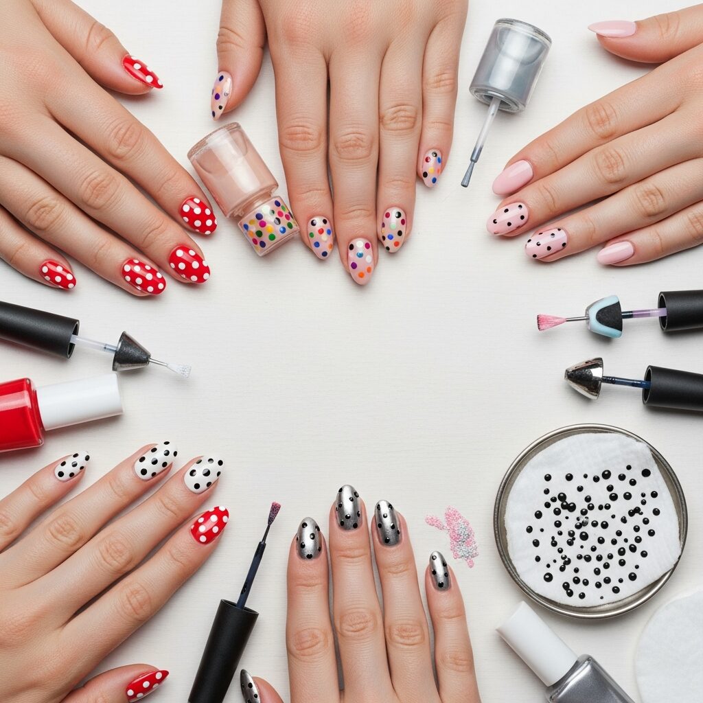 Polka Dot Autumn Nail Designs