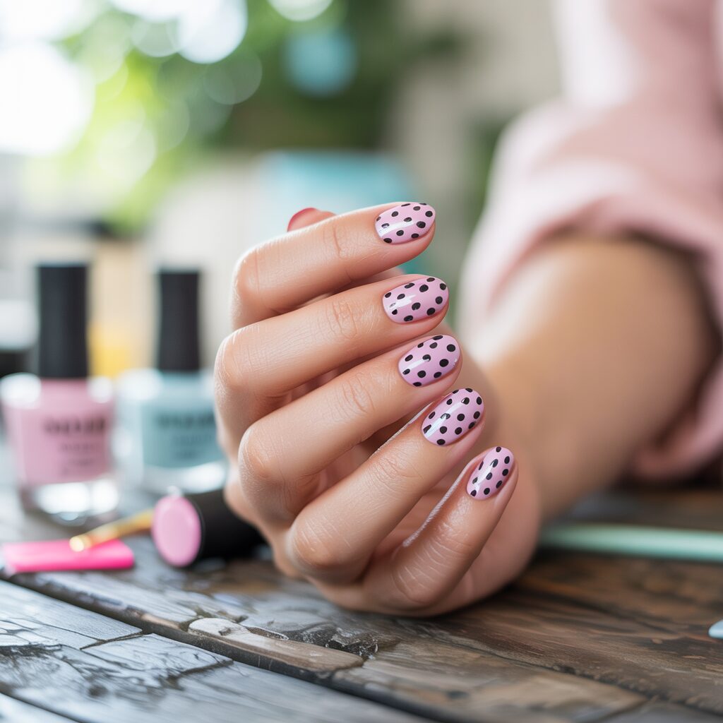 Popular Polka Dot Autumn Nail Designs