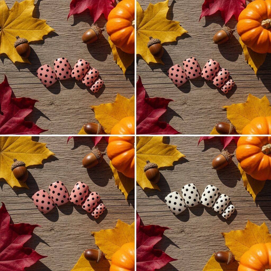 Popular Polka Dot Autumn Nails