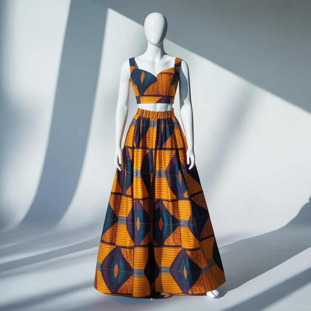 Simple Ankara Two Piece Skirt and Top