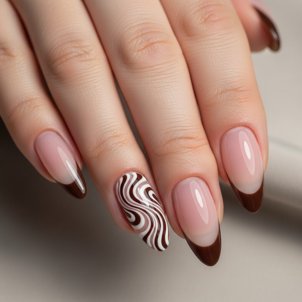 Swirl French Nails Design for All Occasions