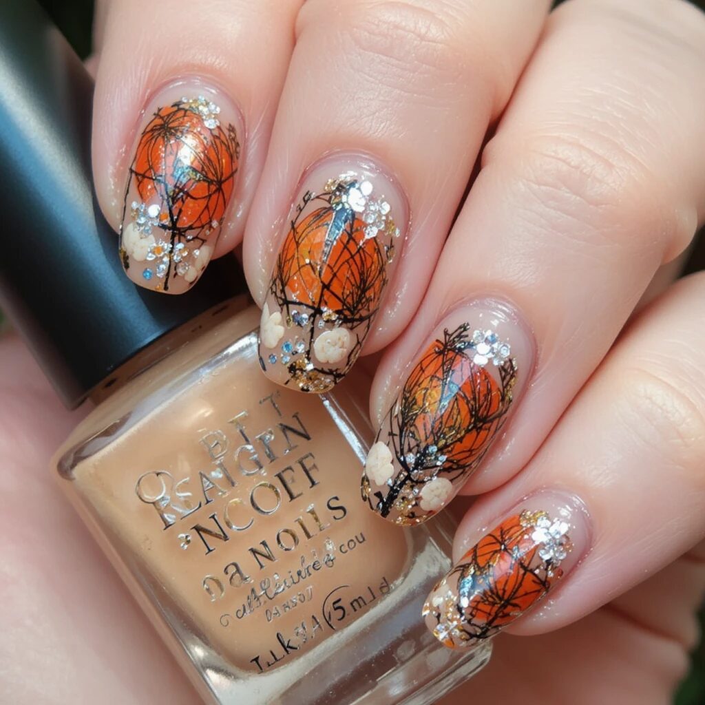 Fall nails for long nails
