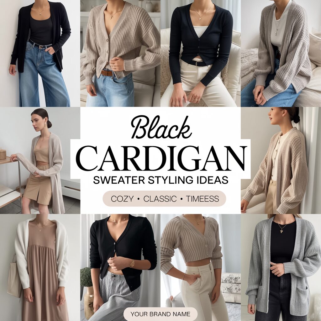 Black Cardigan Sweater
