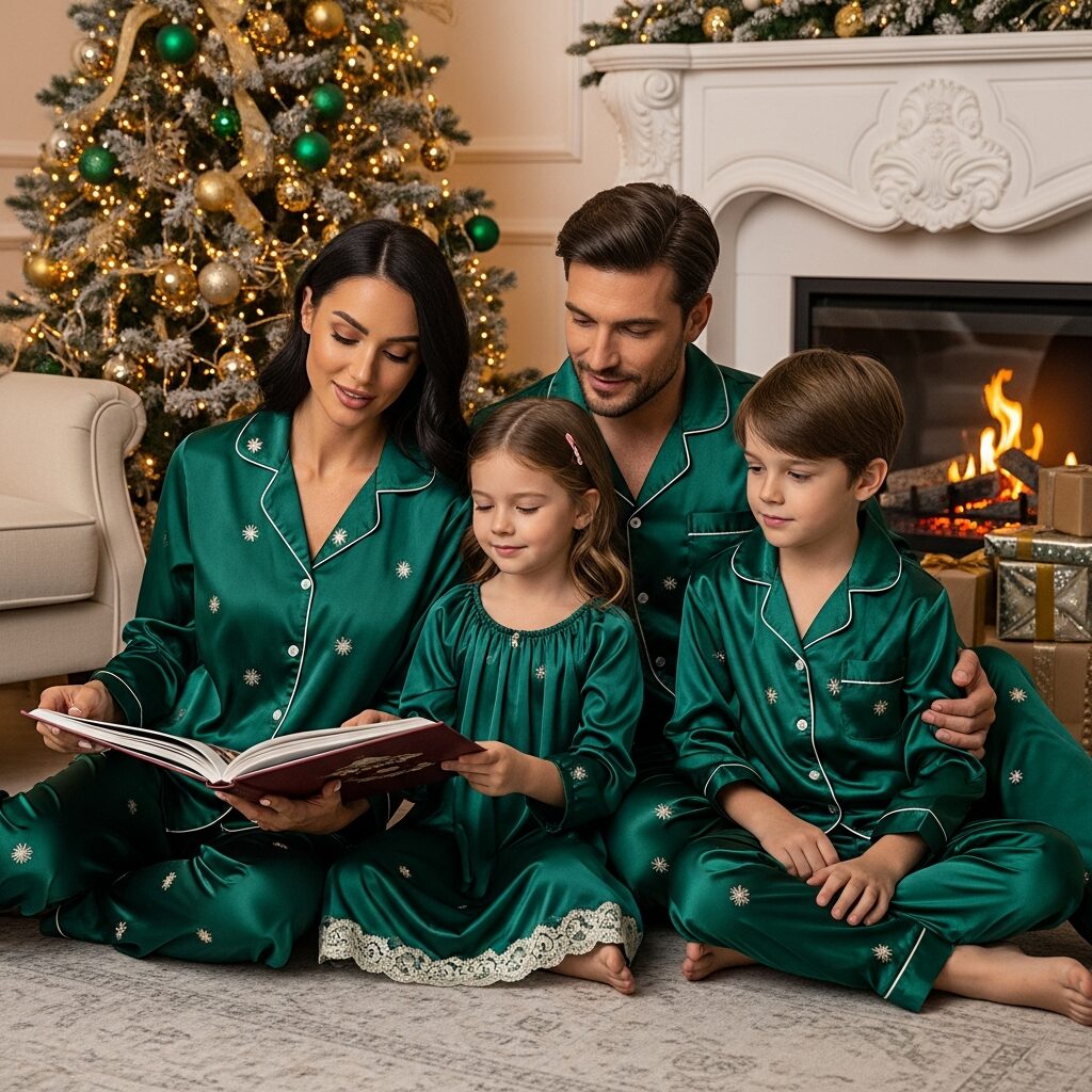 Family Silk Christmas Pajamas