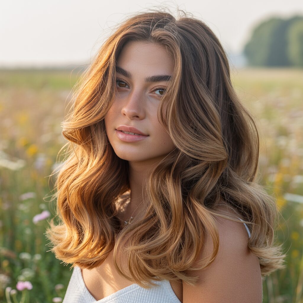 Golden Mocha Brown Hair