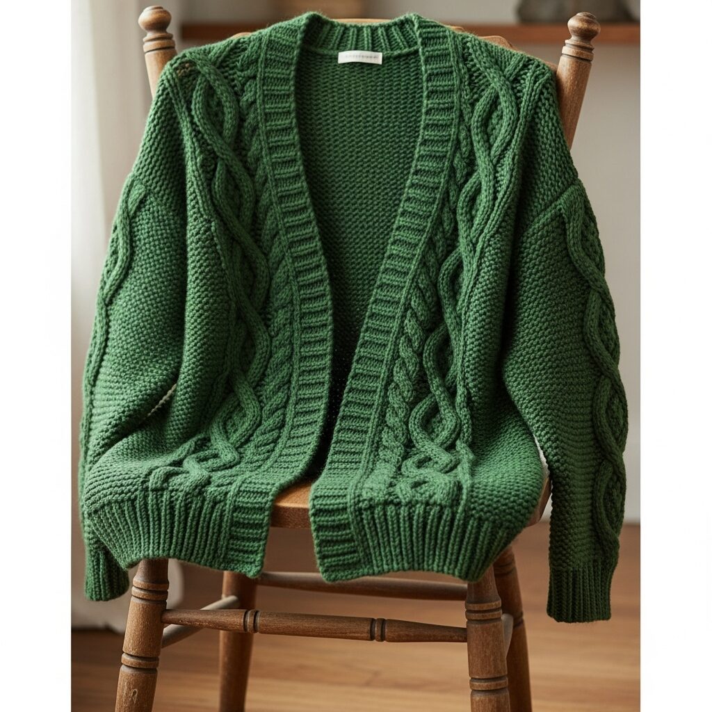 Green Cardigan Sweater Design