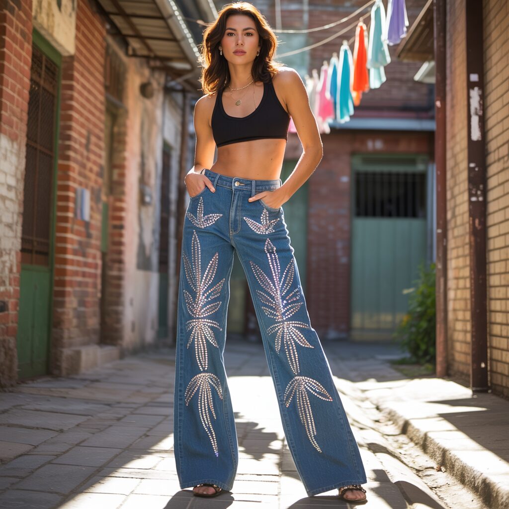 Guapi Rhinestone Jeans Women