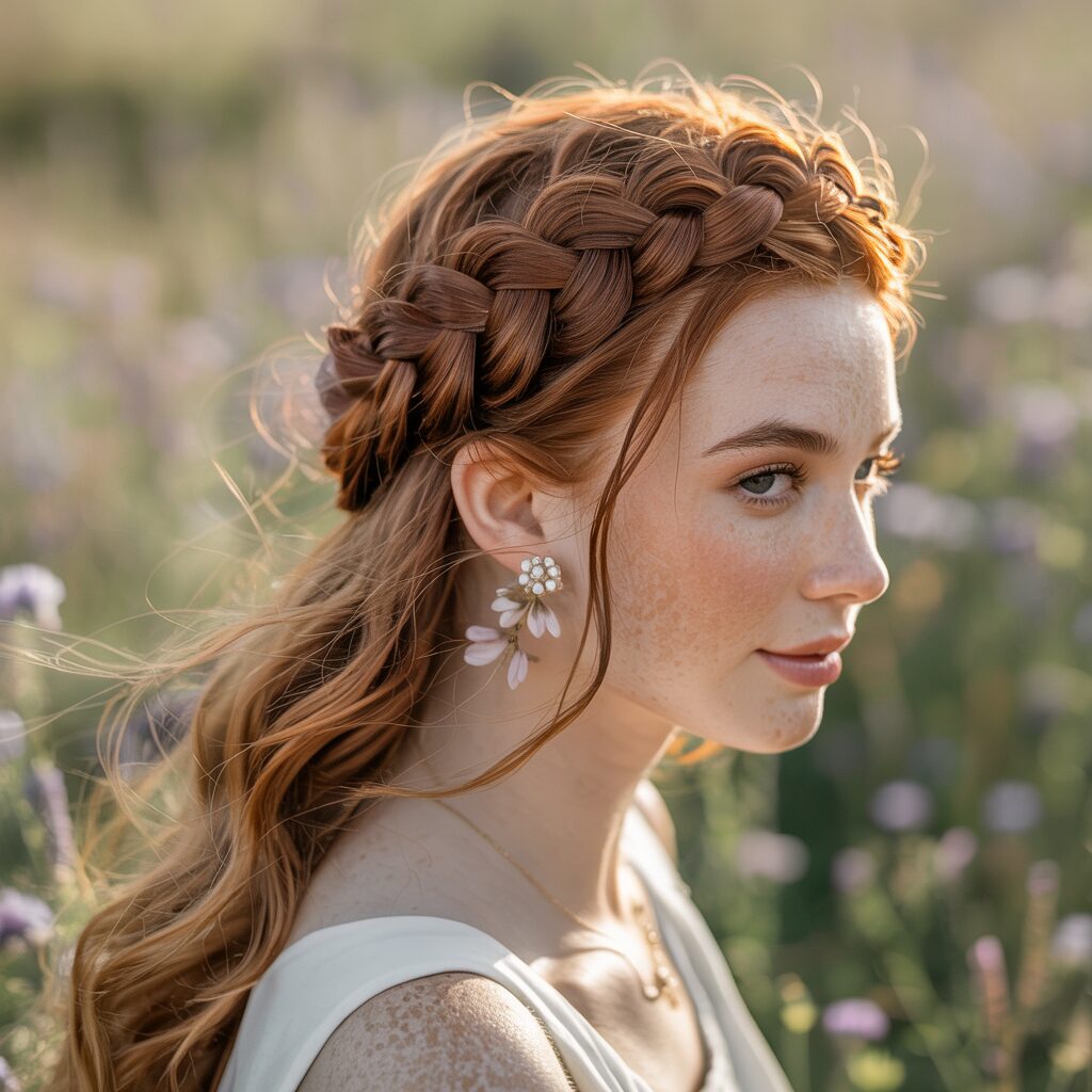 Half-Up Crown Braid