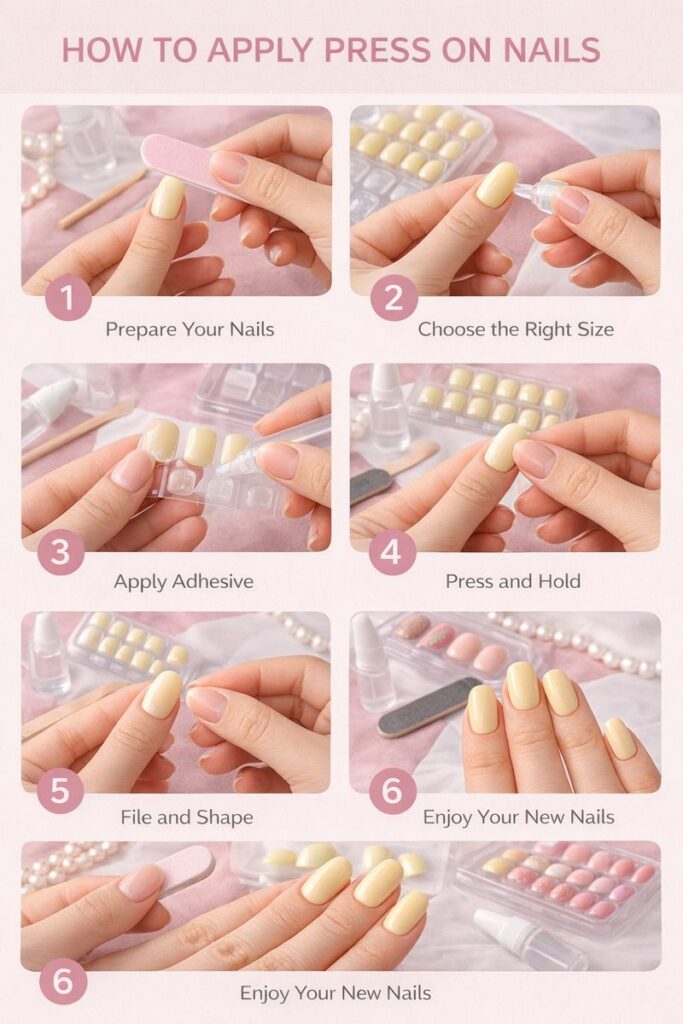 How to apply press on nails