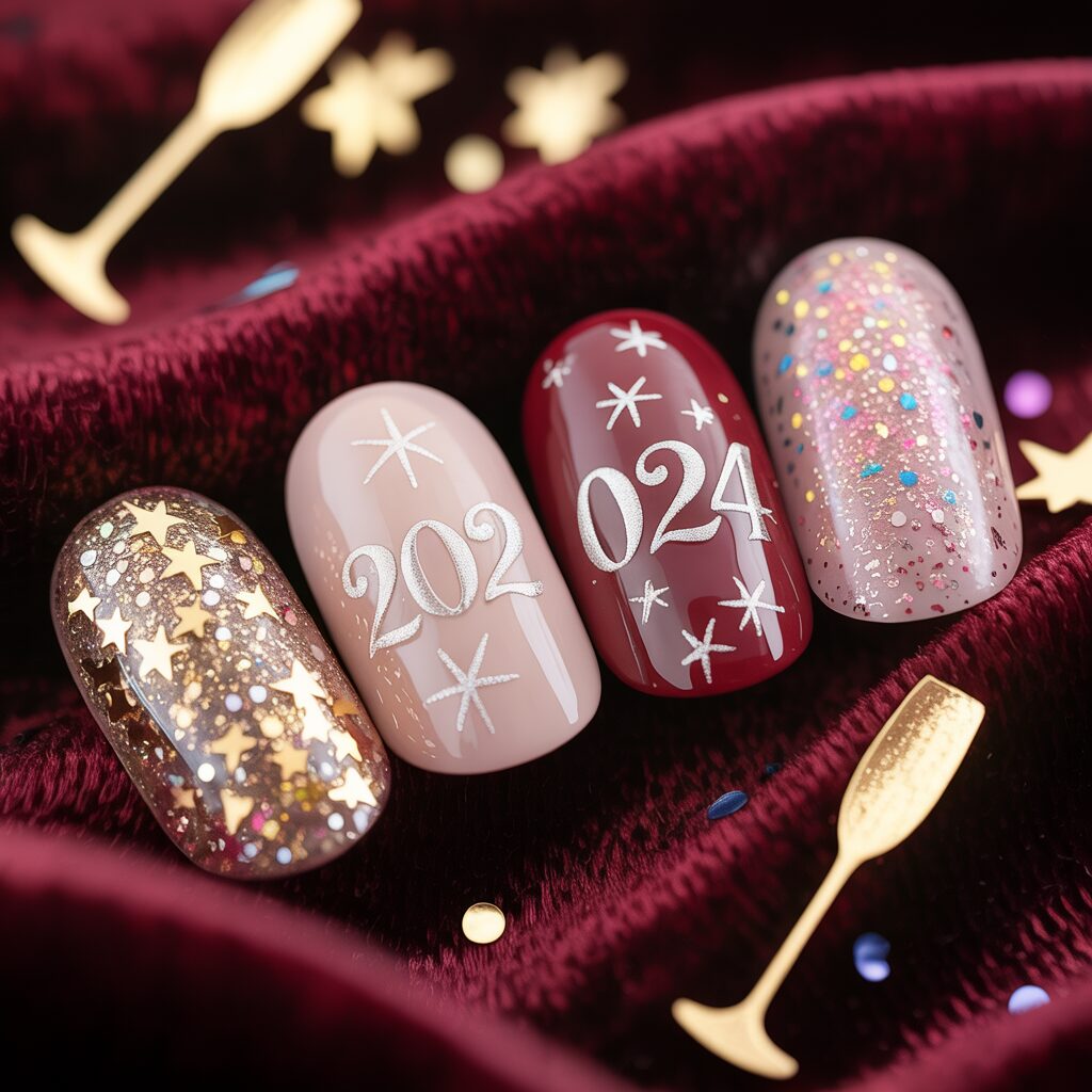 New Years Eve Nails for Short Nails 01