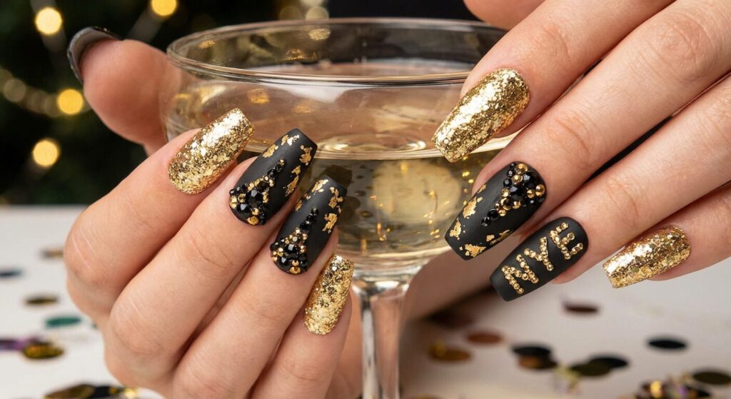 New Years Eve Nails for Short Nails 04