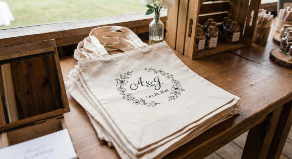 Reusable shopping bags with your wedding logo
