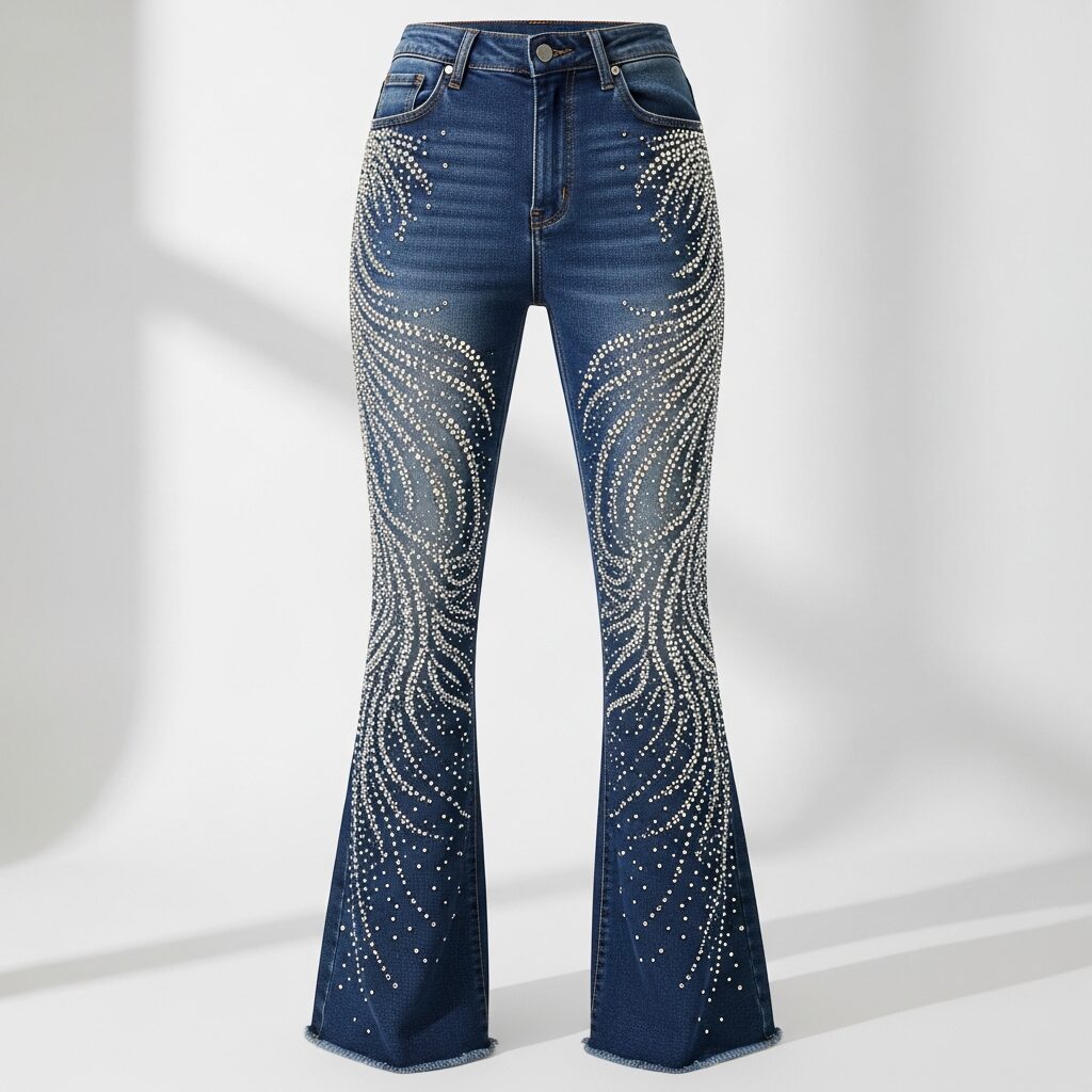 Rhinestone Flare Jeans design