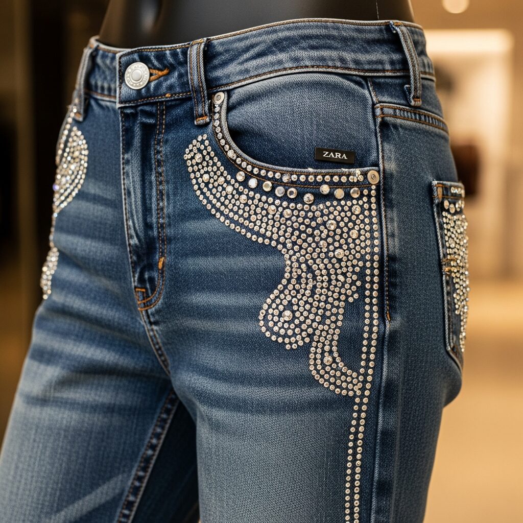 Rhinestone Jeans Zara design