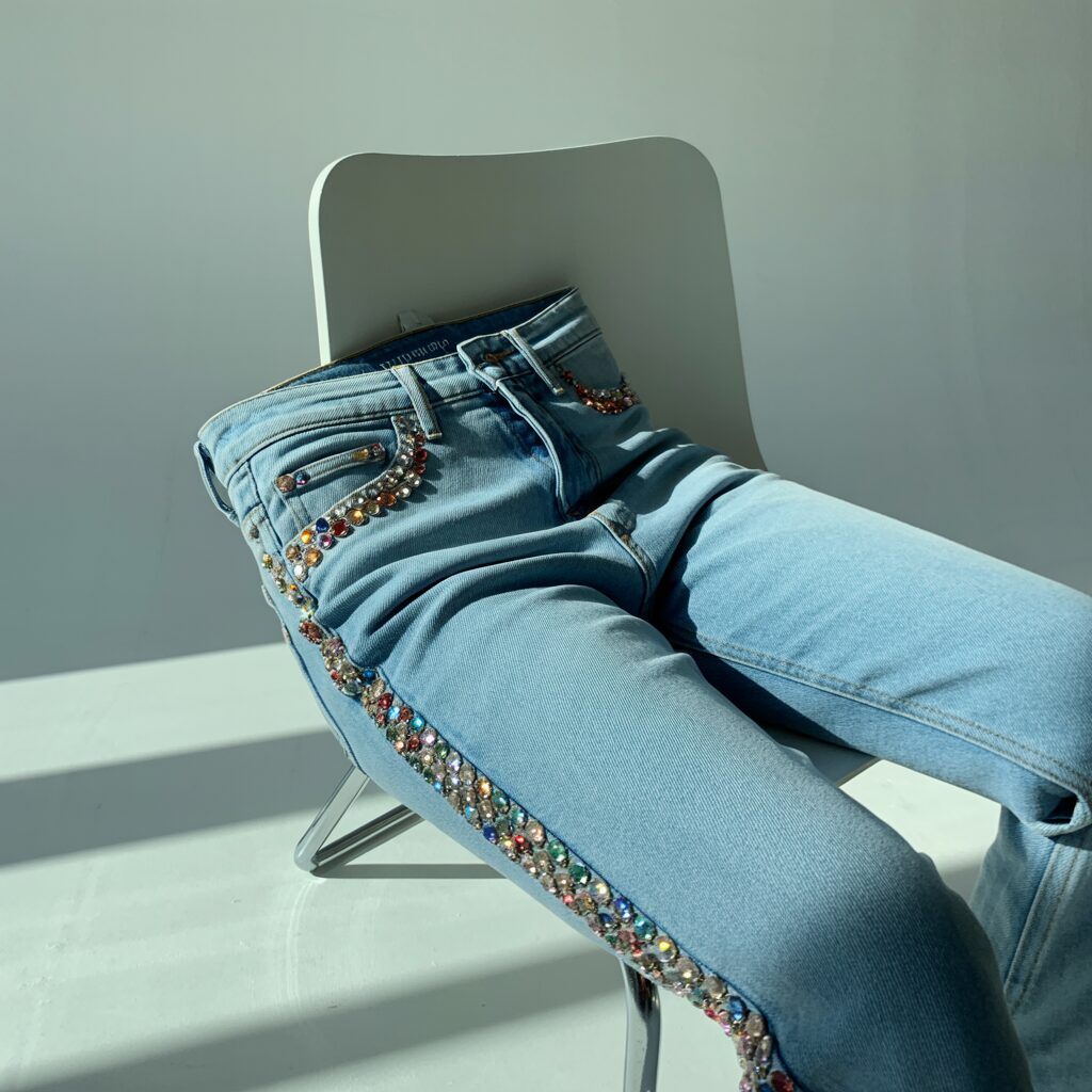 Rhinestone Pocket Jeans