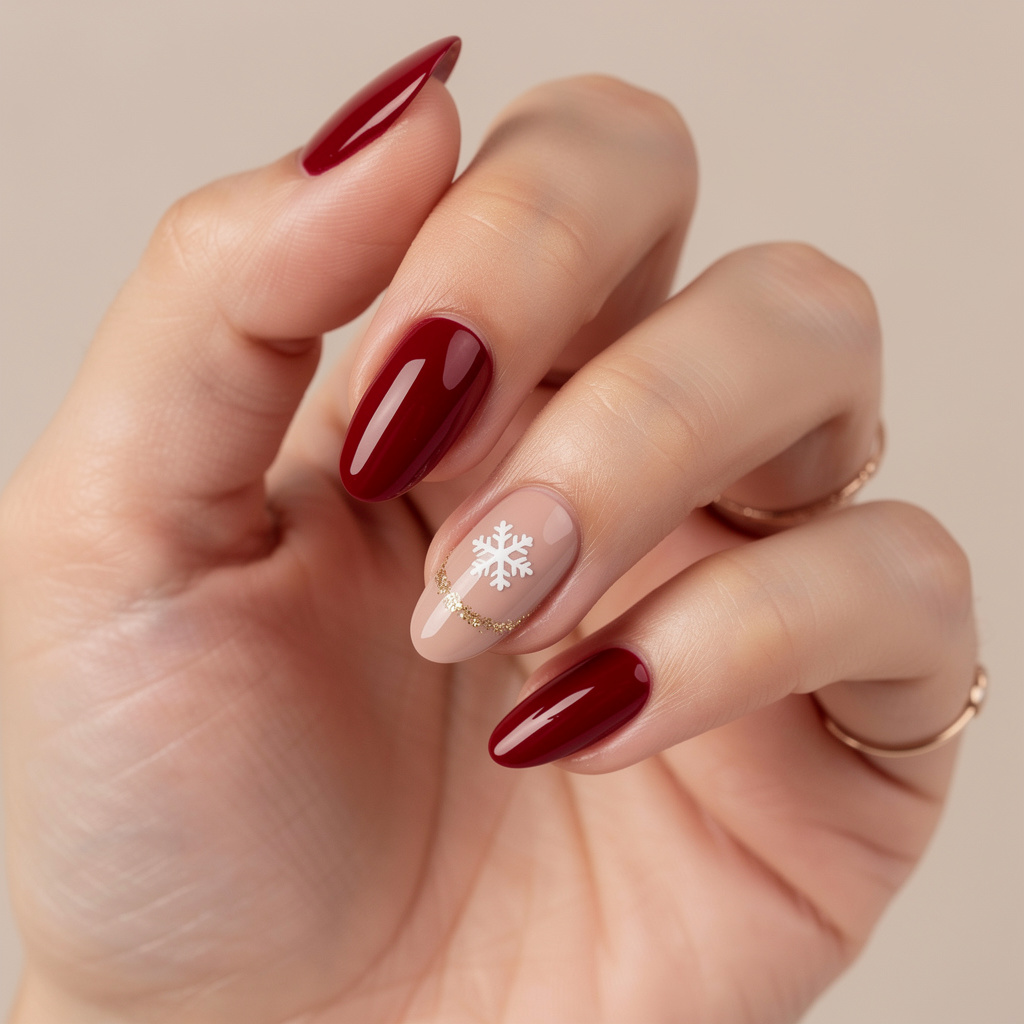 Simple Christmas Acrylic Nails 02