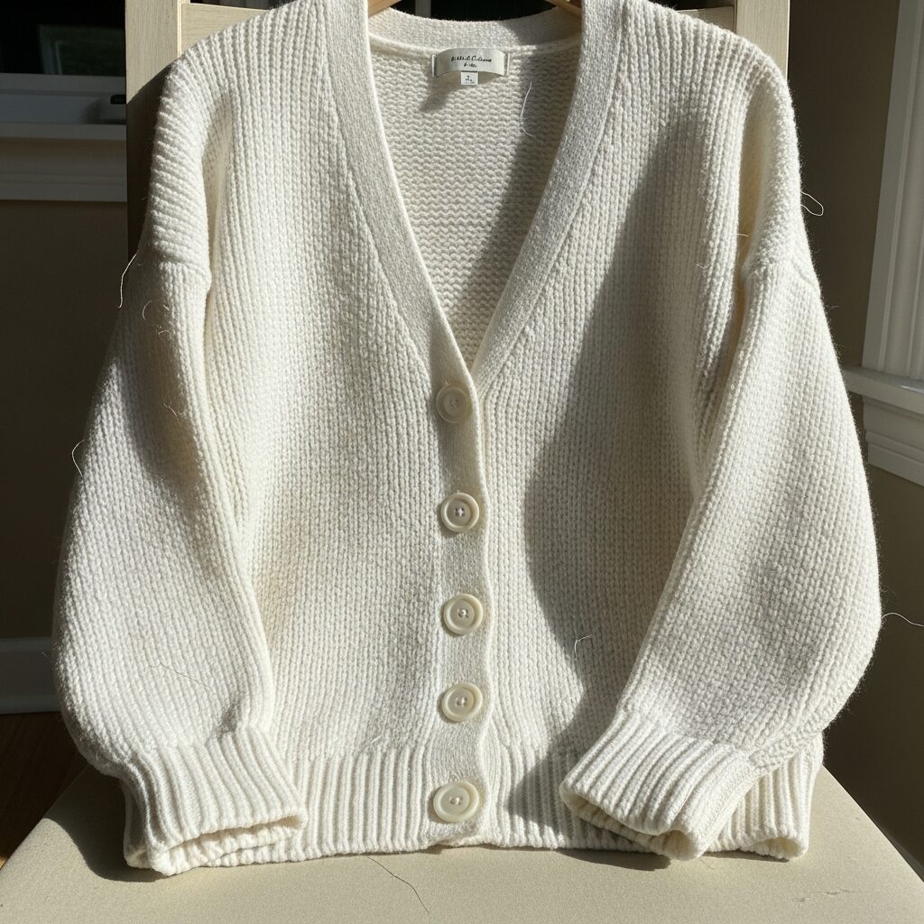 White Cardigan Sweater Design