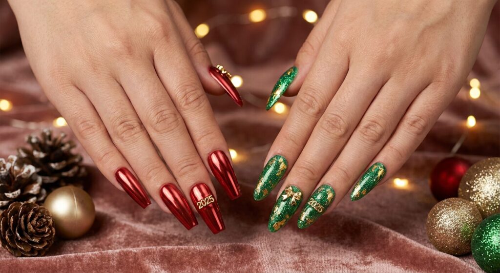 acrylic christmas nails