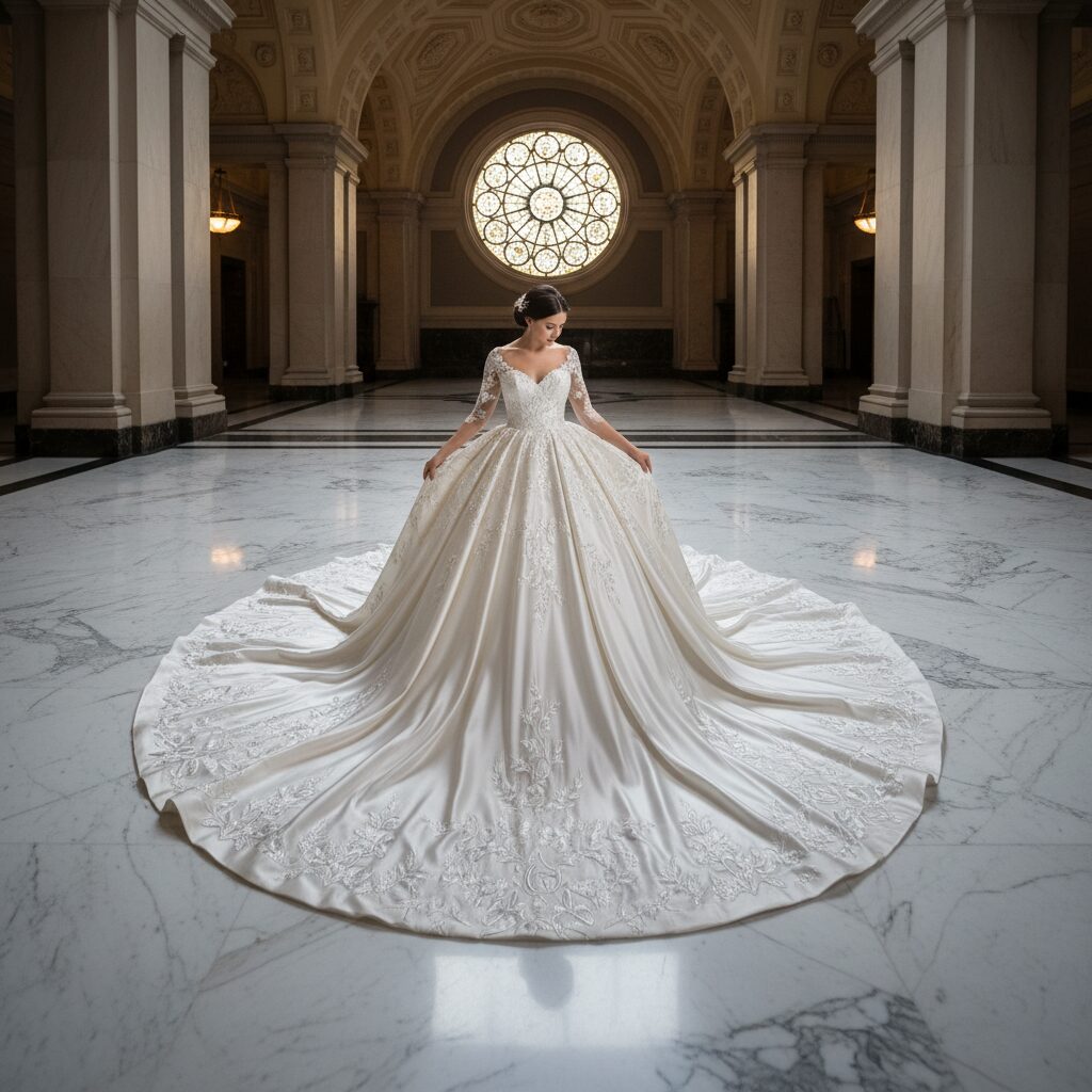 ball gown skirt wide shot
