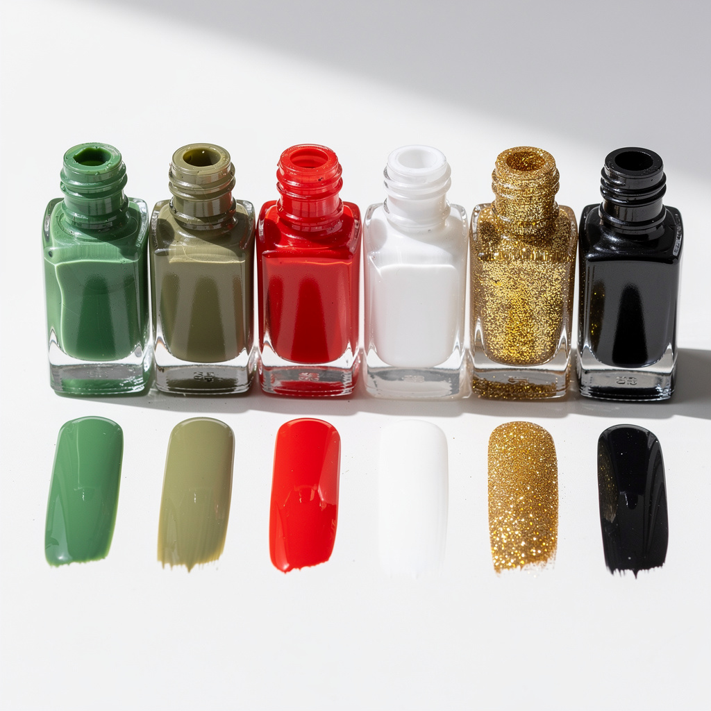 Nail polish colors for Grinch Christmas Nails 