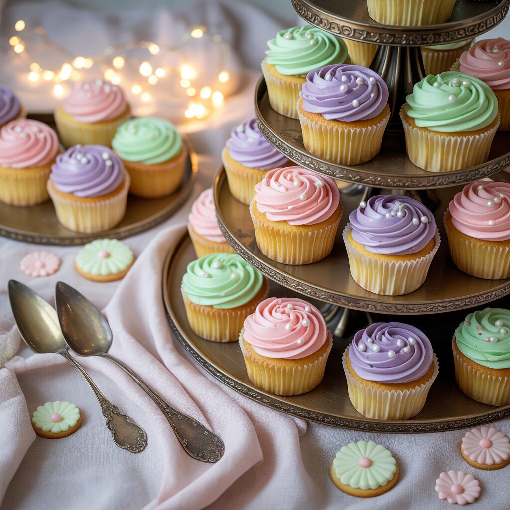 bridal shower cupcake table