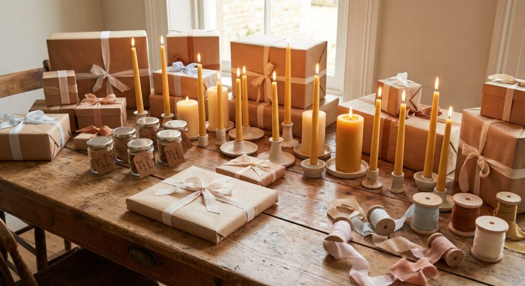 bridal shower gift on a table
