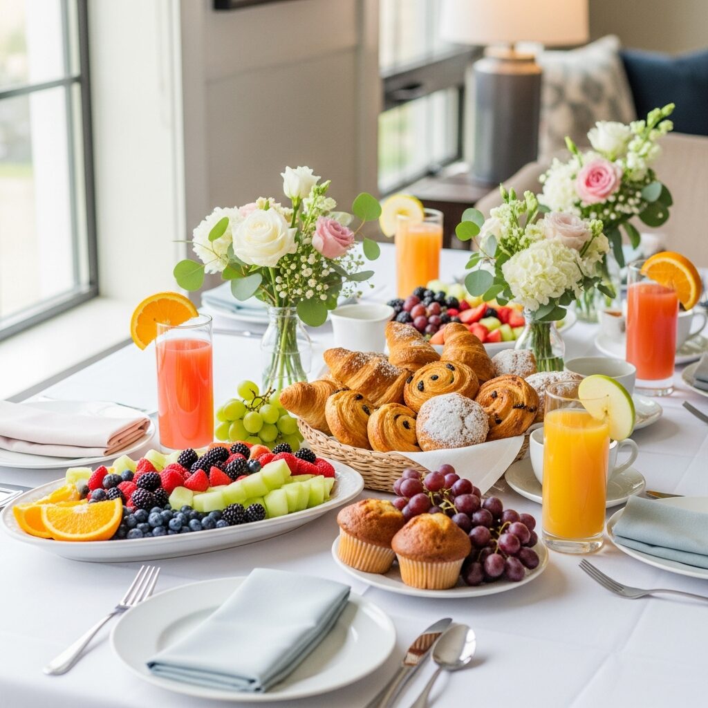 brunch bridal shower setup