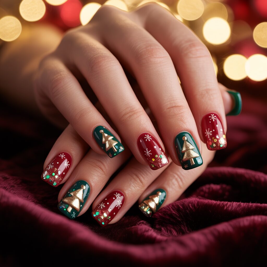 christmas acrylic nails 02