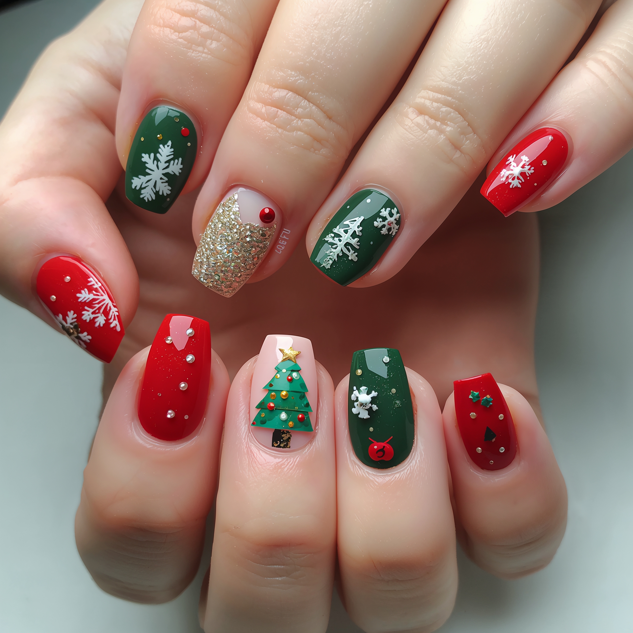 christmas acrylic nails 03