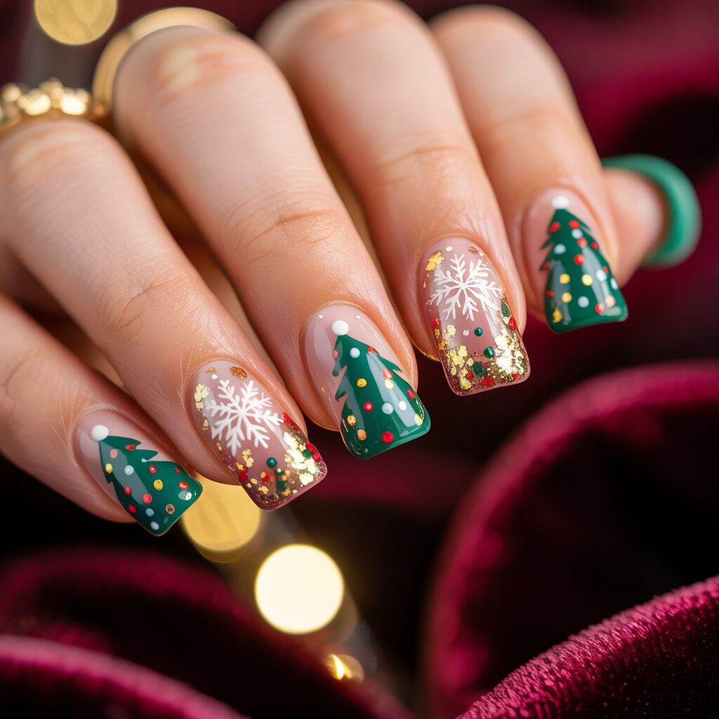 christmas acrylic nails 2025