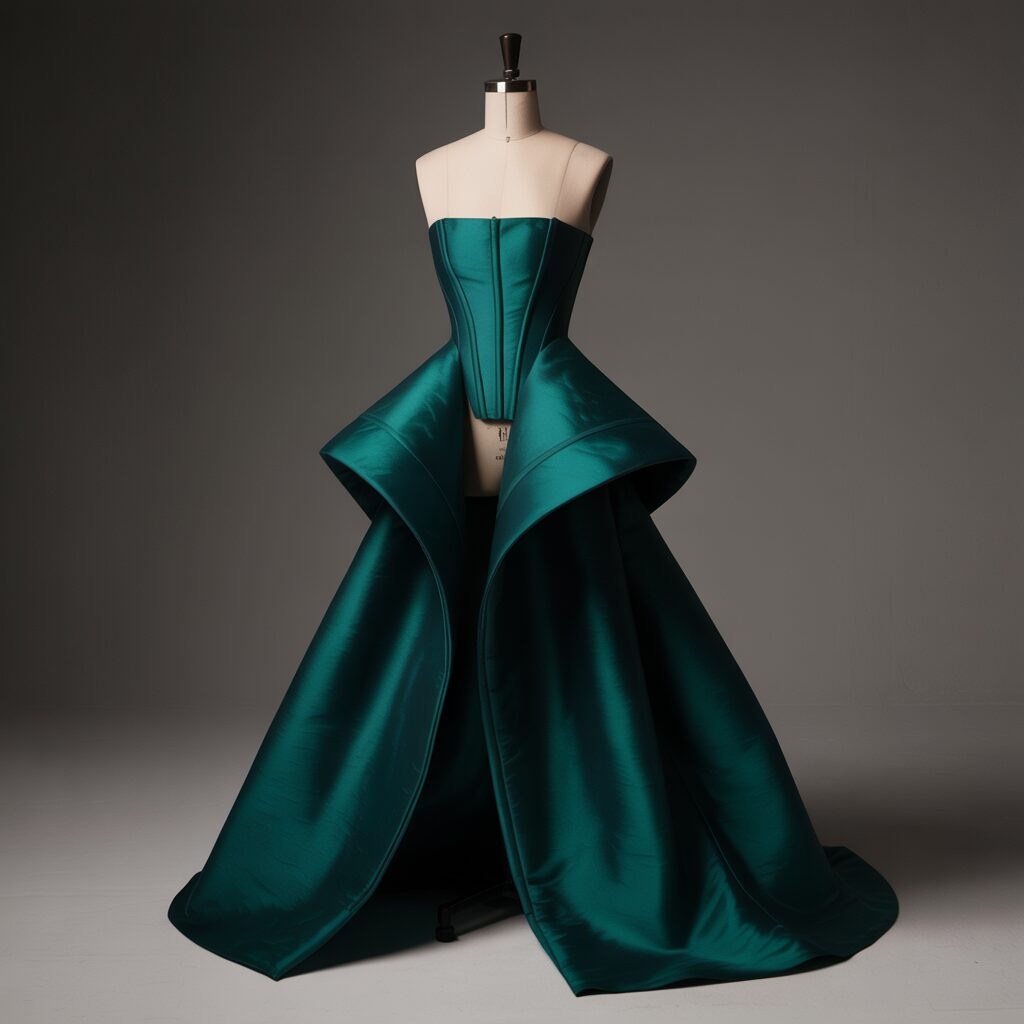 close portrait of modern designer gown