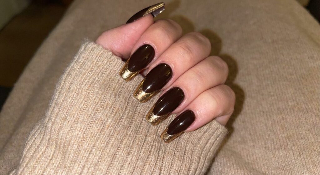 dark brown gold acrylic