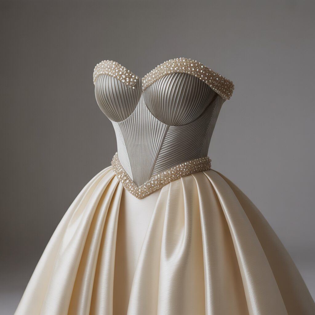 designer bridal gown portrait