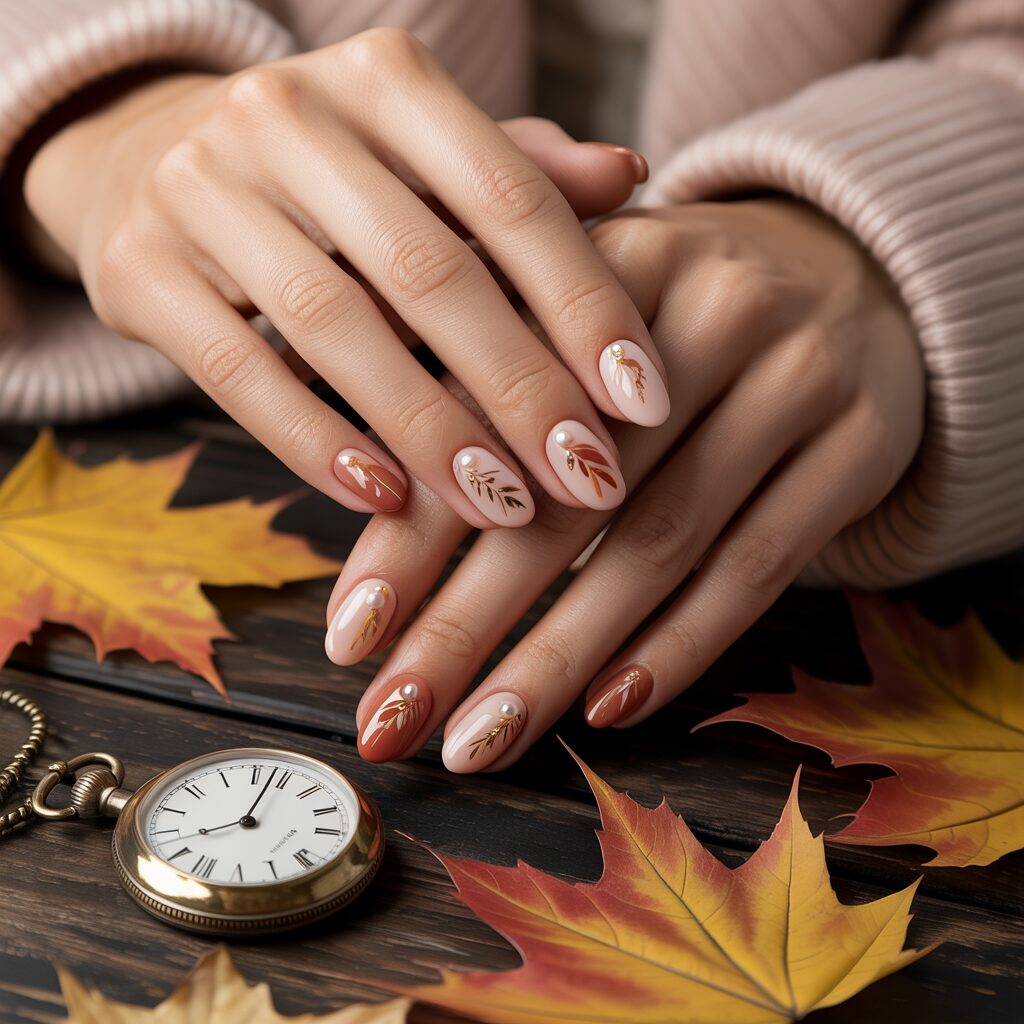 fall coquette nails tips