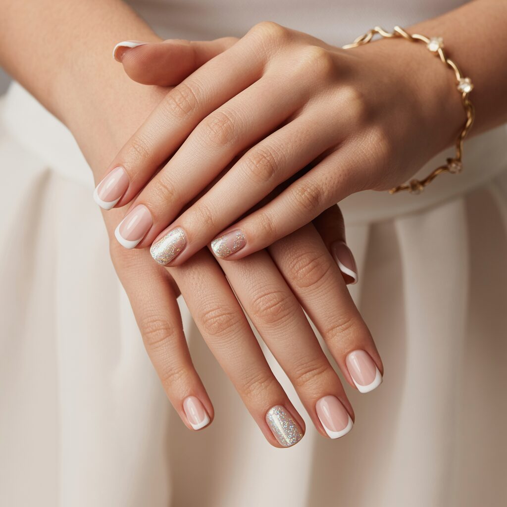 french tip wedding nail styles