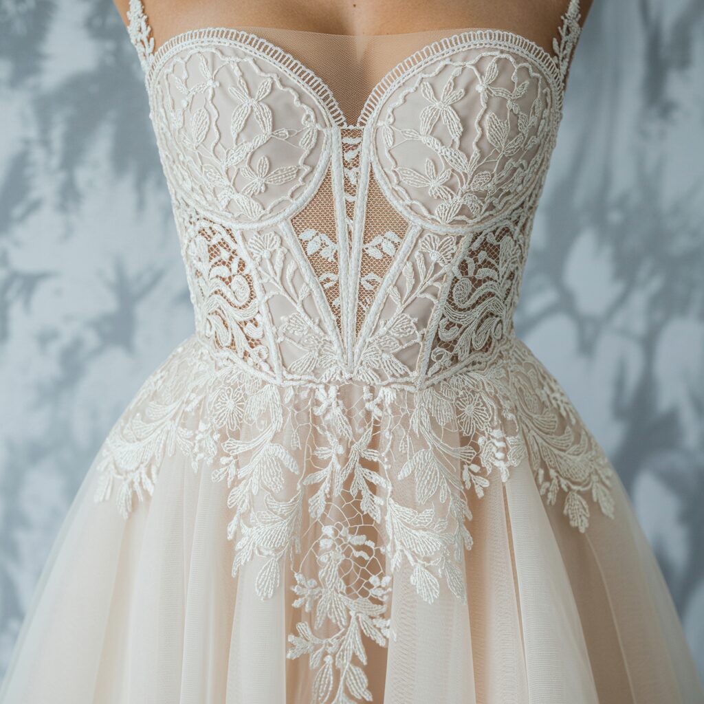lace bodice lace skirt and illusion lace panel