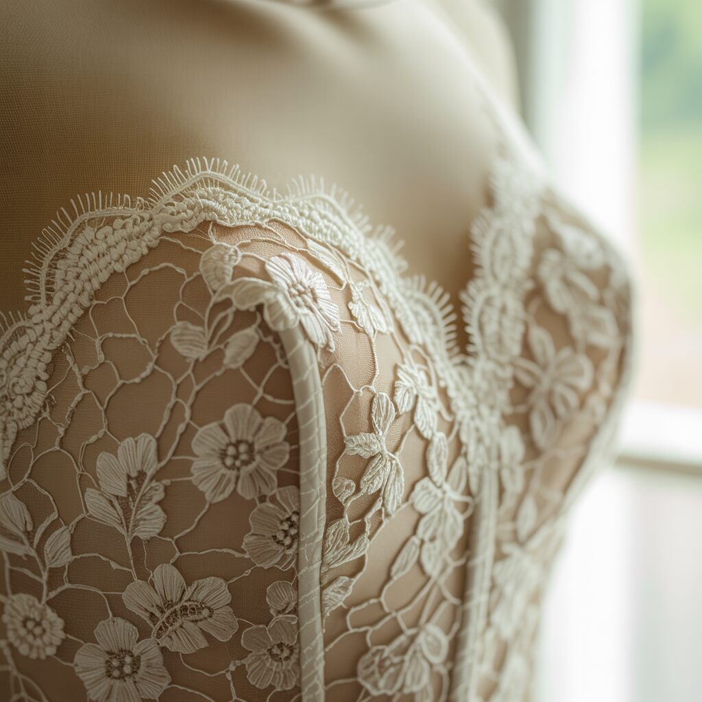lace detail bridal close up
