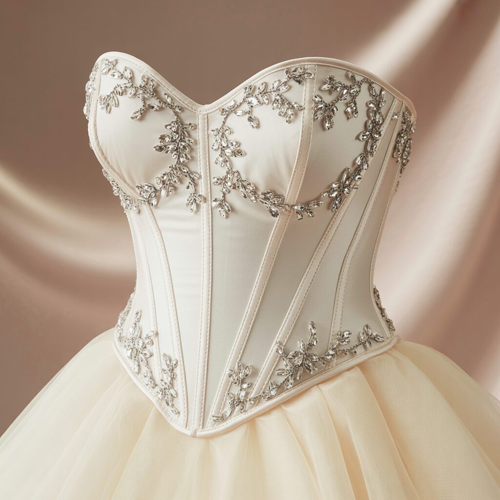 morilee divina wedding dress bodice detail close up
