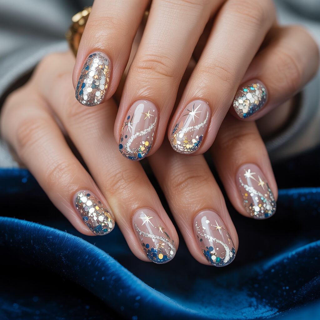 new years eve nails glitter 02