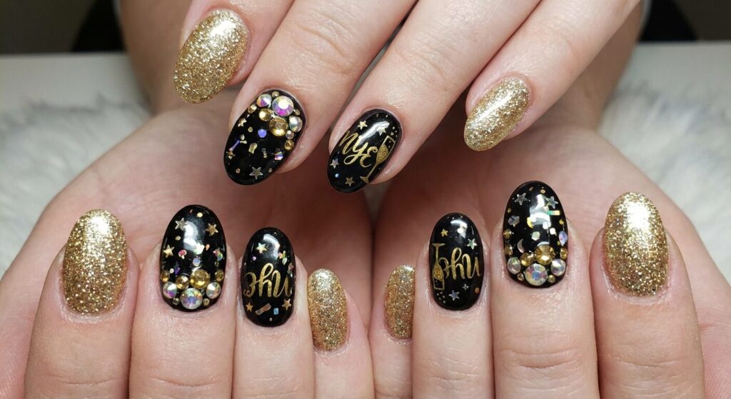 new years eve nails glitter 04