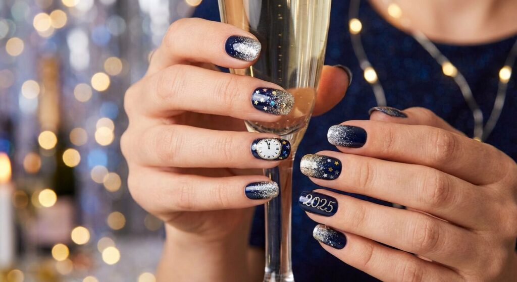new years eve nails glitter 06