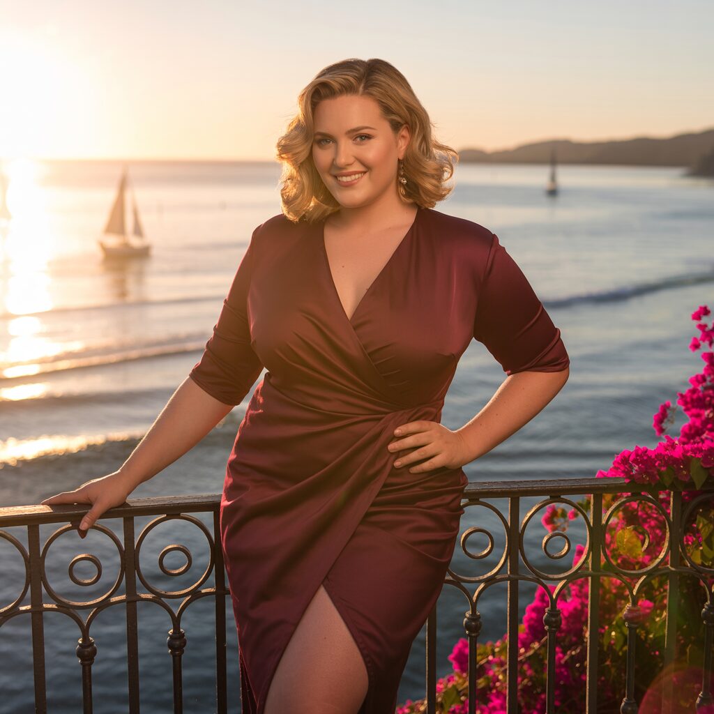 plus size honeymoon dress wrap style romantic.
